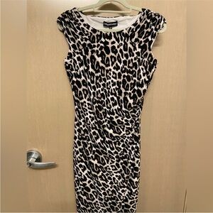 Size 4 Catherine Malandrino Leopard print dress, stretchy and comfortable!
